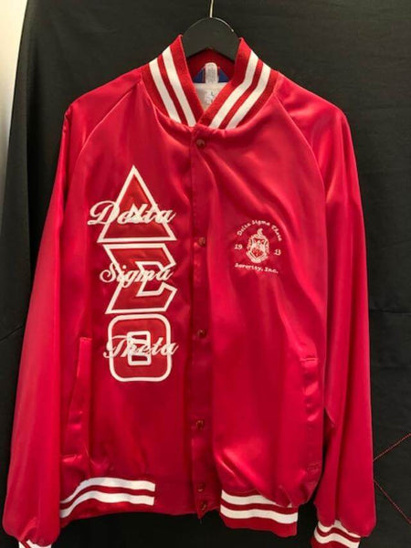 M3 Greek Kappa Alpha Psi-Satin Baseball Jacket (M3) Custom Medium / Red / Non Quilted(Flannel)