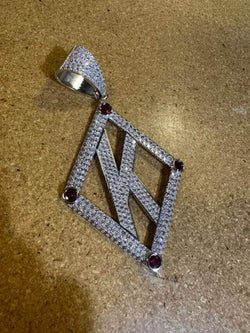 Kappa Alpha Psi-Jumbo Brass Diamond K CZ Stone Pendant