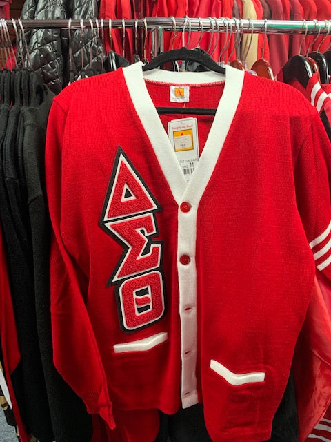 Delta Sigma Theta-Cardigan Sweater Custom Chenille Varsity