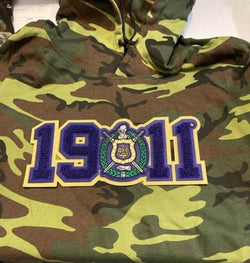 Omega Psi Phi-Chenille 1911/Crest Hoodie