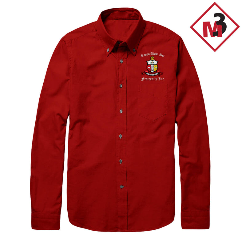 Kappa Alpha Psi Long Sleeve Twill Dress Shirt -Greek_Paraphernalia - M3 Greek