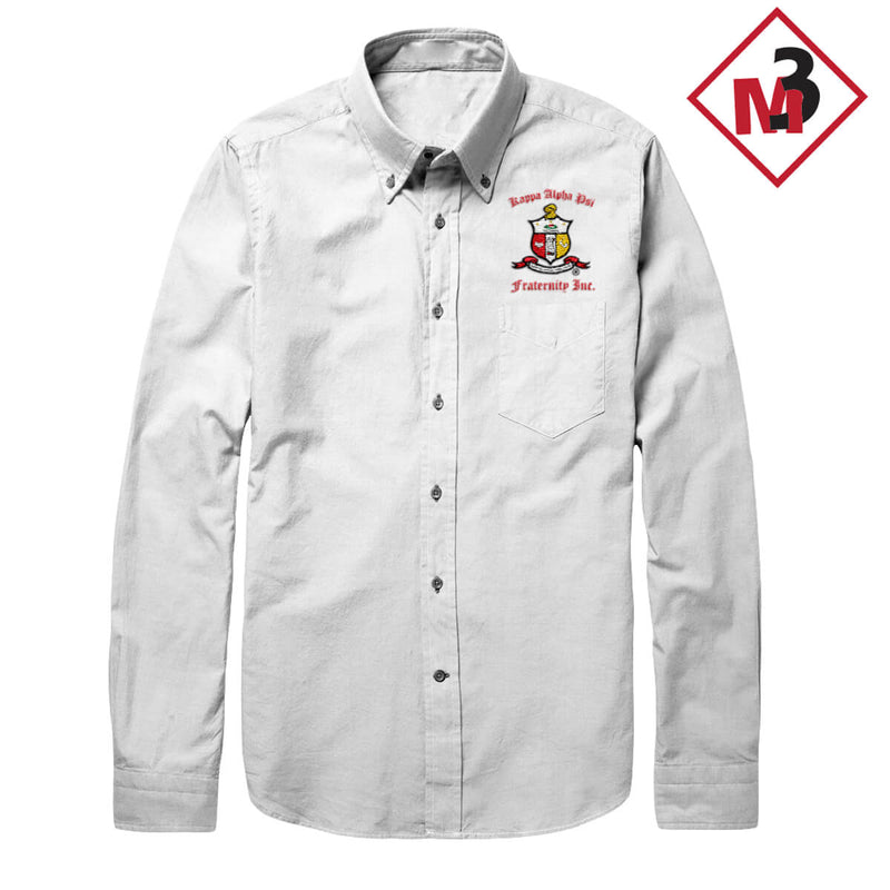 Kappa Alpha Psi Long Sleeve Twill Dress Shirt -Greek_Paraphernalia - M3 Greek