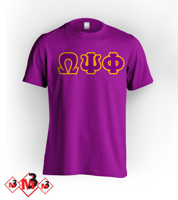 Twill Letter Tee - Omega Psi Phi®️ -Greek_Paraphernalia - M3 Greek