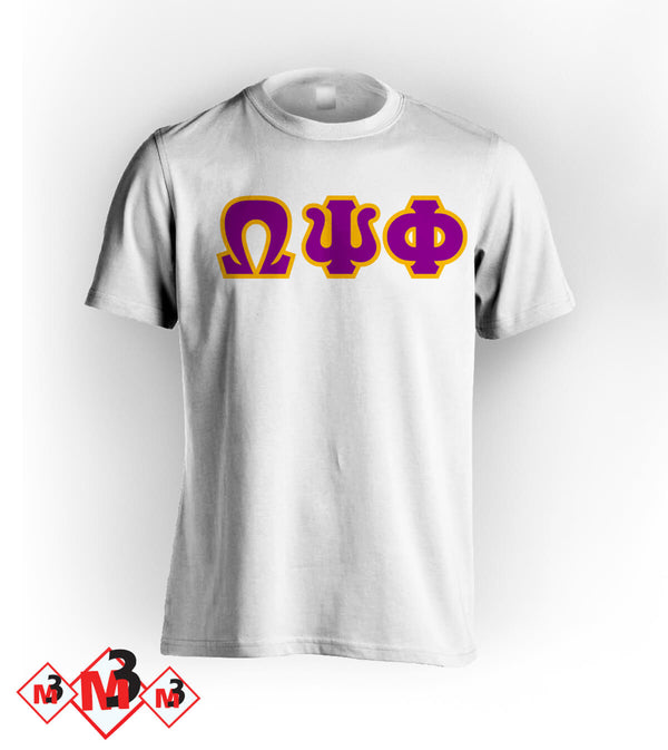 Twill Letter Tee - Omega Psi Phi®️ -Greek_Paraphernalia - M3 Greek